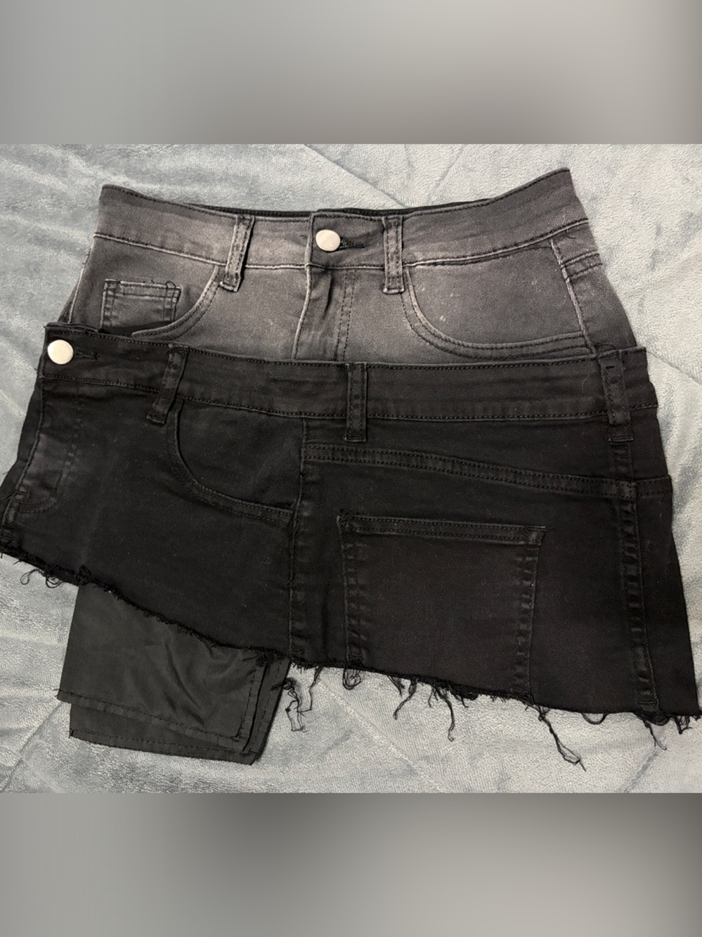 Women's Black Denim Cutoff Jeans Skirt